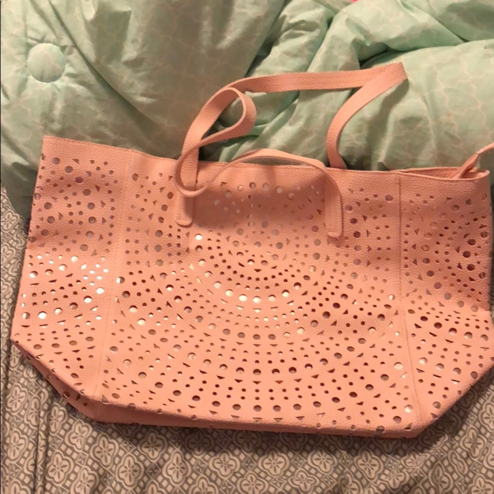 Large pink tote bag